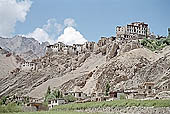 Ladakh - Lamayuru Gompa built on a mountain spur